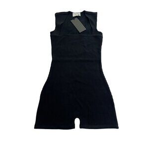 SANS FAFF Molly Mini Enviro Rib Catsuit in Black